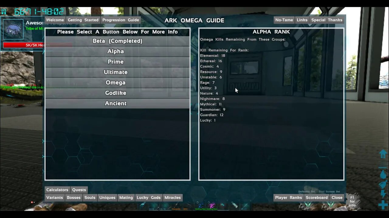 ARK Survival OMEGA 3 Player Rank up