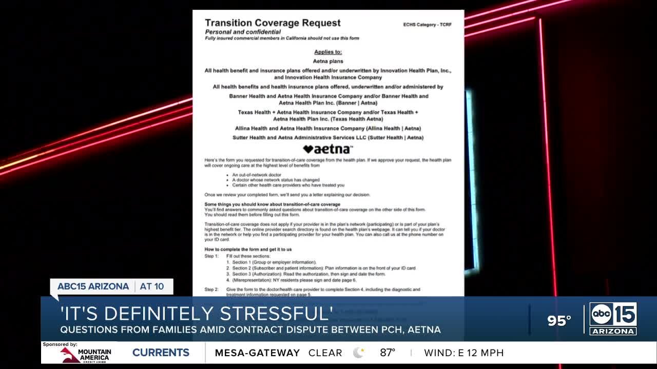 Valley families left confused as Aetna and Phoenix Children's negotiate agreement