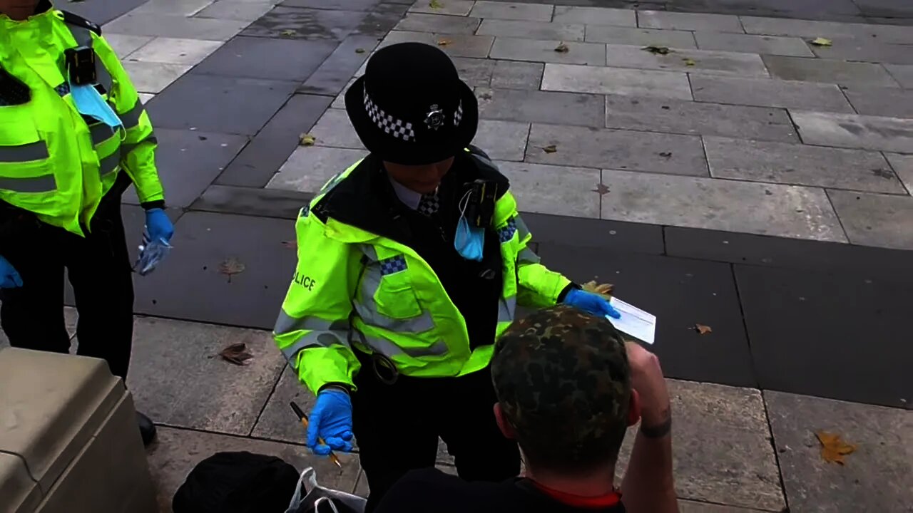 POLICE SEARCH PROTESTER AND FINED HIM HAVING WEED #METPOLICE
