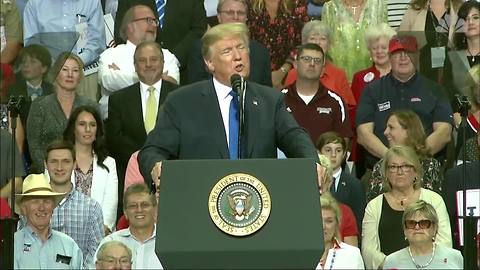 President Trump mocks Dr. Christine Blasey Ford's testimony during Mississippi rally