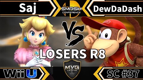 Saj (Peach) vs. DewDaDash (Diddy Kong) - SSB4 Losers R8 - Smash Conference 37