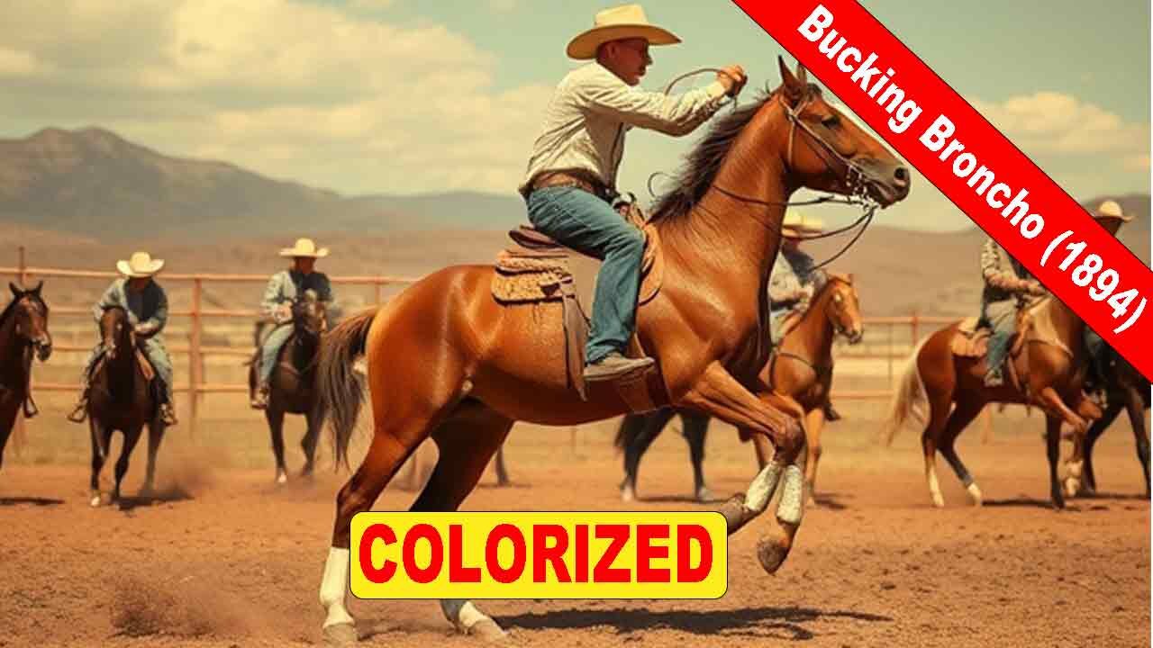 Bucking Broncho (1894) | Lee Martin’s Broncho Ride | Old Colorized Movie