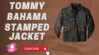 TOMMY BAHAMA || STAMPED BLACK ||LEATHER JACKET