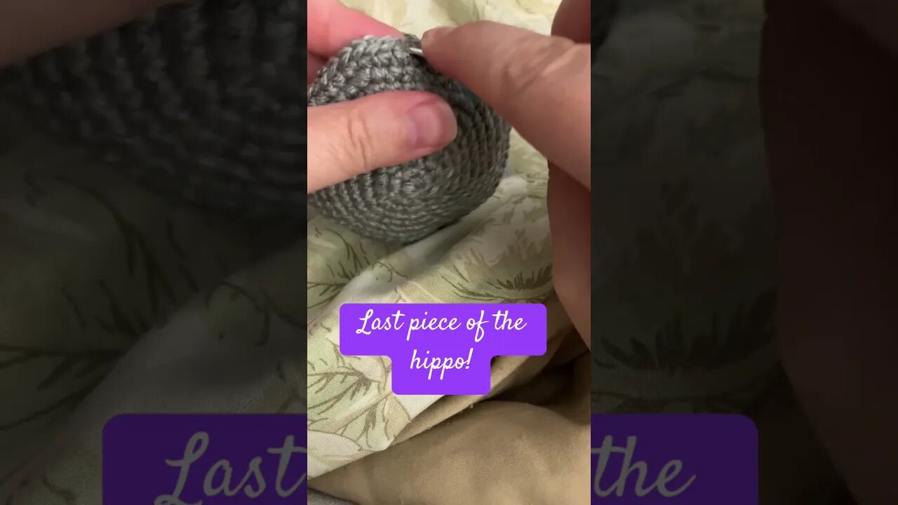 Crocheting the head to the Hippo stack amigurumi toy.