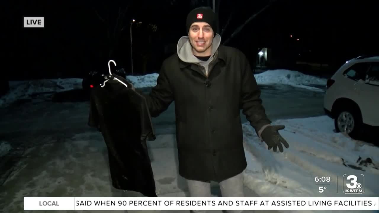 Cold weather experiment: Frozen t-shirt