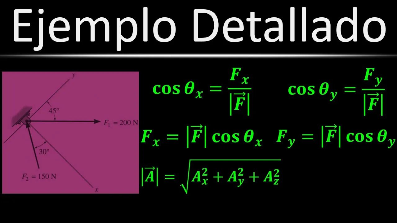 [Práctica] (Ej. 16) Descomposición de un Vector en X y Y | Estática