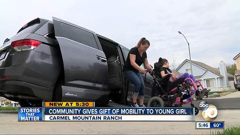 Community gives gift of mobility to young girl