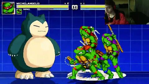 Teenage Mutant Ninja Turtles Characters (Leonardo And Raphael) VS Snorlax In An Epic Battle In MUGEN