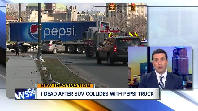 1 dead after SUV collides with Pepsi truck