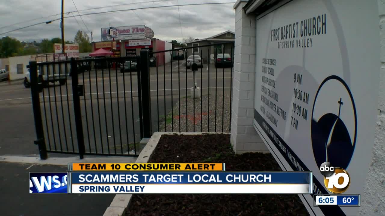 Scammers target Spring Valley church