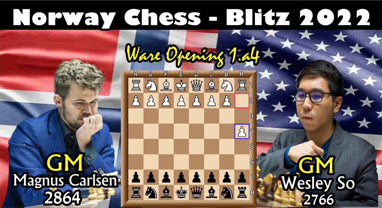 CARLSEN Experimenting In 1.a4 (Ware Opeing)Against WESLEY SO But Failed.II NORWAY CHESS -Blitz 2022.