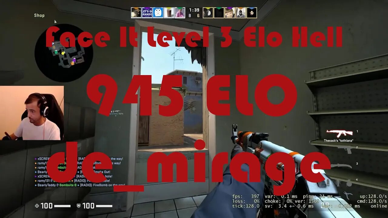 Face It Level 3 Elo Hell - Road to Level 4 - de_ mirage - 945 ELO