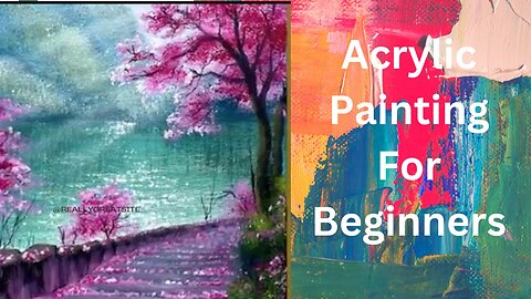 How to Paint Lake Scenery / Acrylic Painting for Beginners