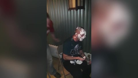 Kid Throws Cream Into Guy’s Face