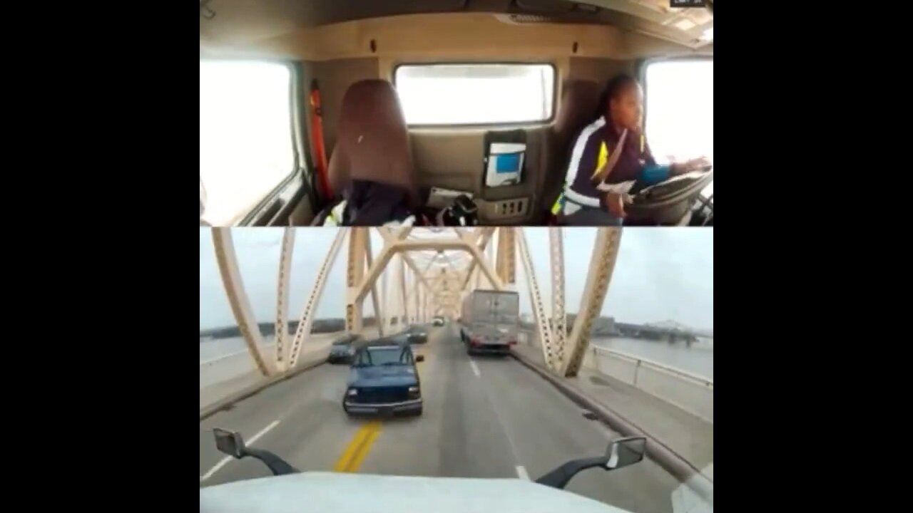 Scary Dashcam Video Shows A Semi Get Hit By A Stolen Truck And Sent Flying Off A Bridge