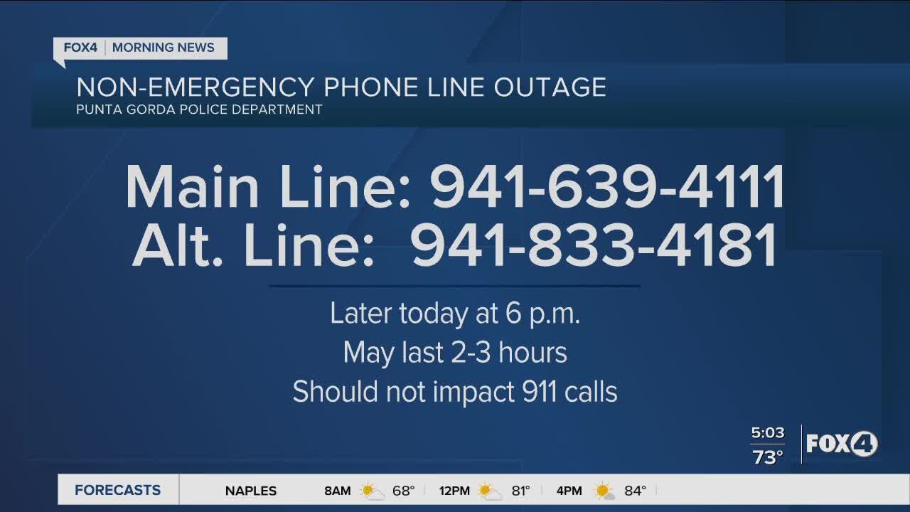 Punta Gorda Police non emergency phone line outage