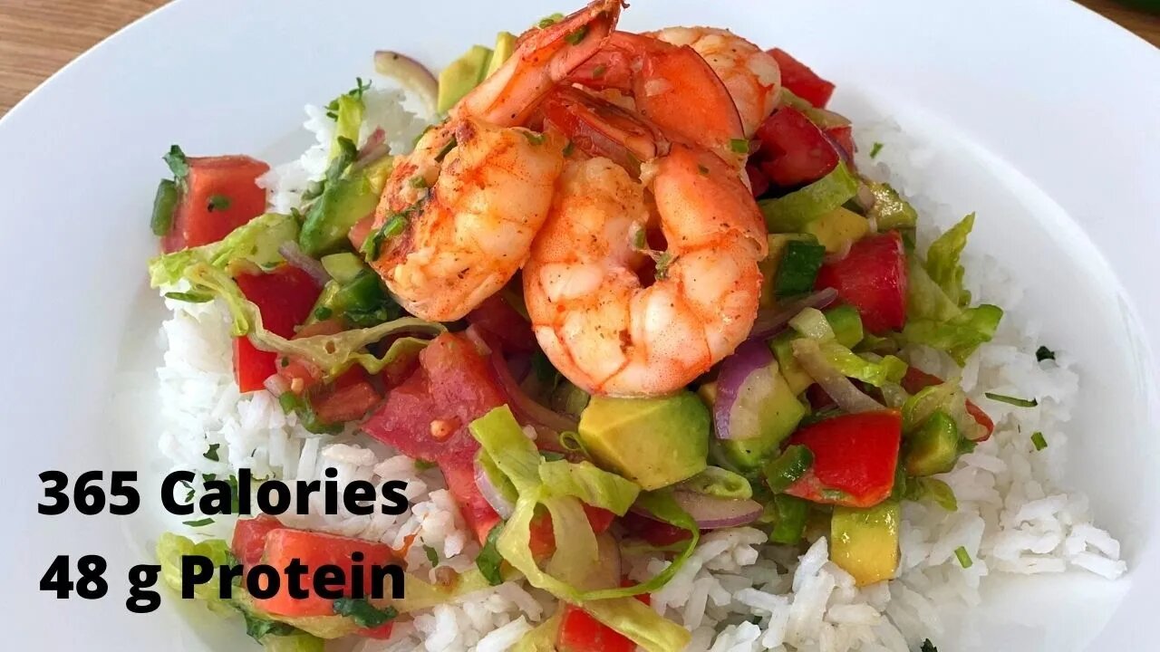 Light and Quick Shrimp with Avocado and Tomato Salad