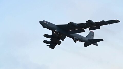 B-52H Stratorfortresses take off from Andersen Air Force Base, Guam