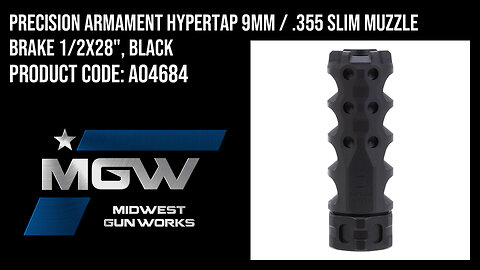 Precision Armament HYPERTAP 9MM / .355 Slim Muzzle Brake 1/2x28", Black - A04684