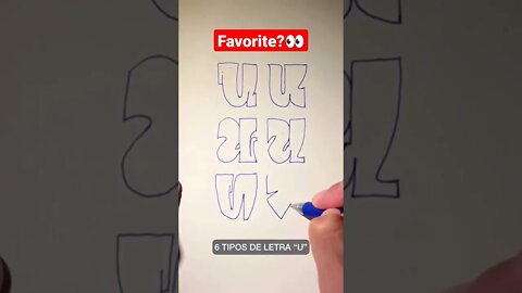 6 TYPES OF GRAFFITI LETTER "U" 👀 #graffiti #graffitiletters #shorts