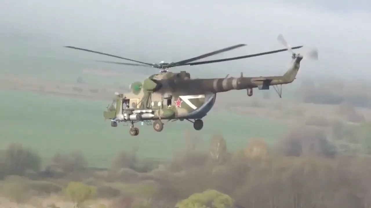 Russian Mi 8 helicopter loaded and ready for action.
