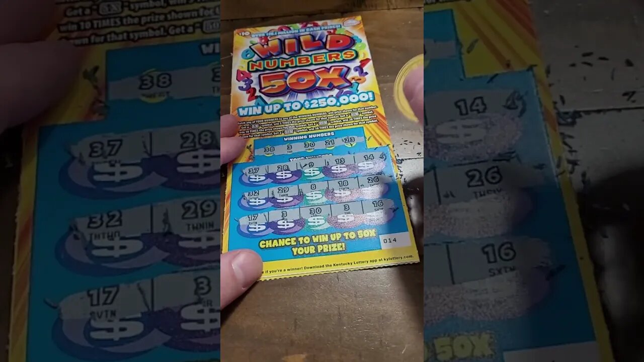 Wild Numbers 50X Scratch Off Win! #shorts #lottery