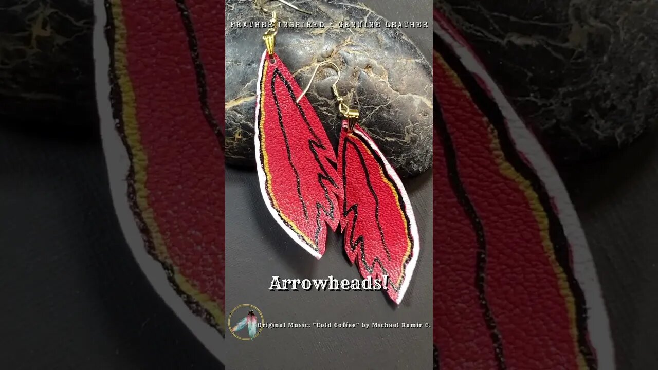 ARROWHEADS, 3 inch, leather feather earrings