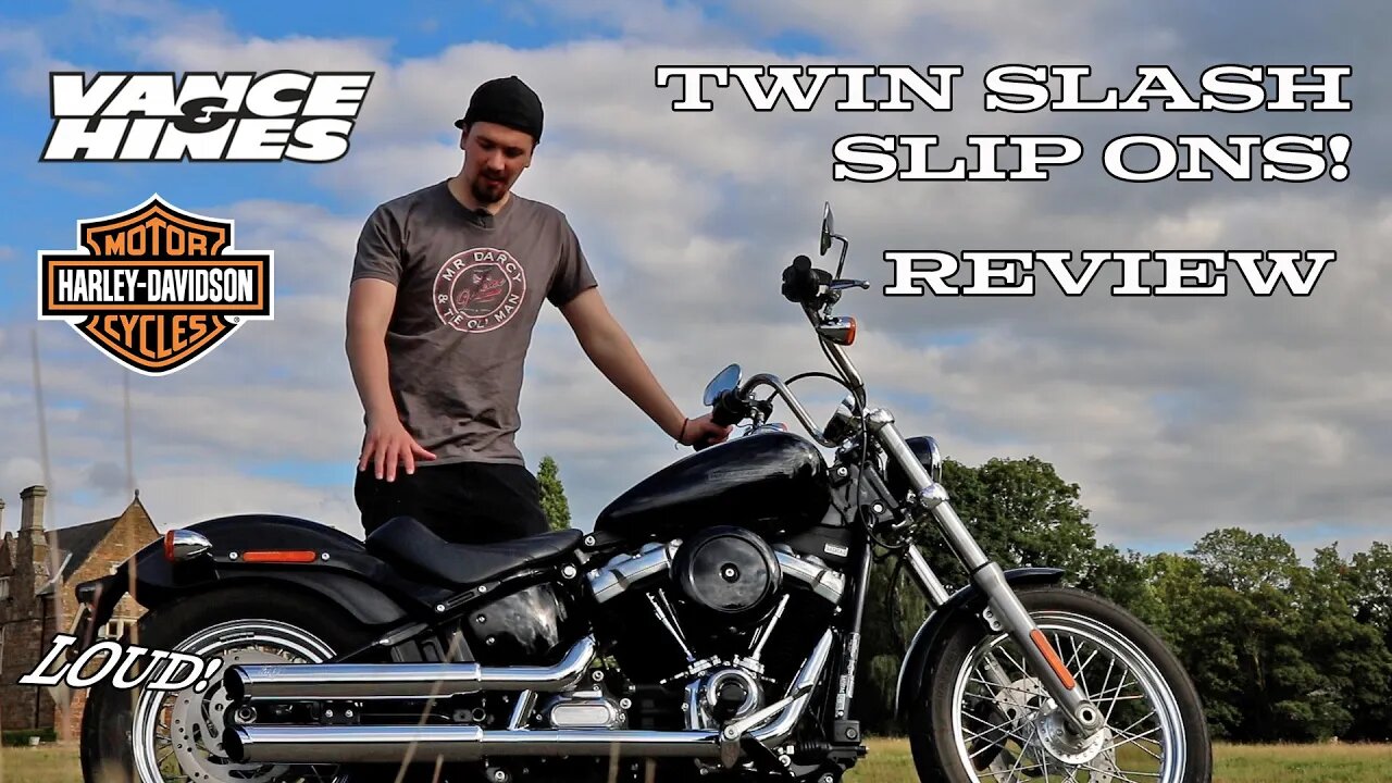 LOUD! Vance & Hines Twin Slash Slip Ons Sound and Review on Harley-Davidson Softail Standard 107