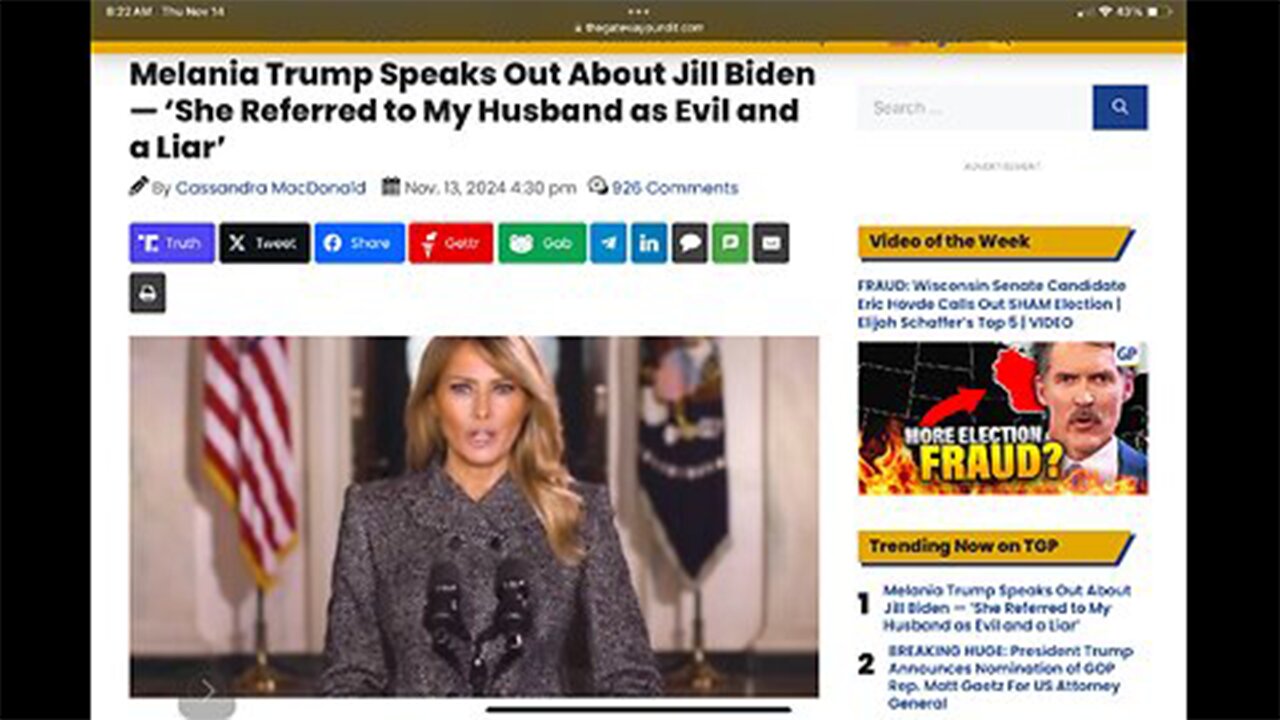 Melania Trump Speaks Out About Jill Biden