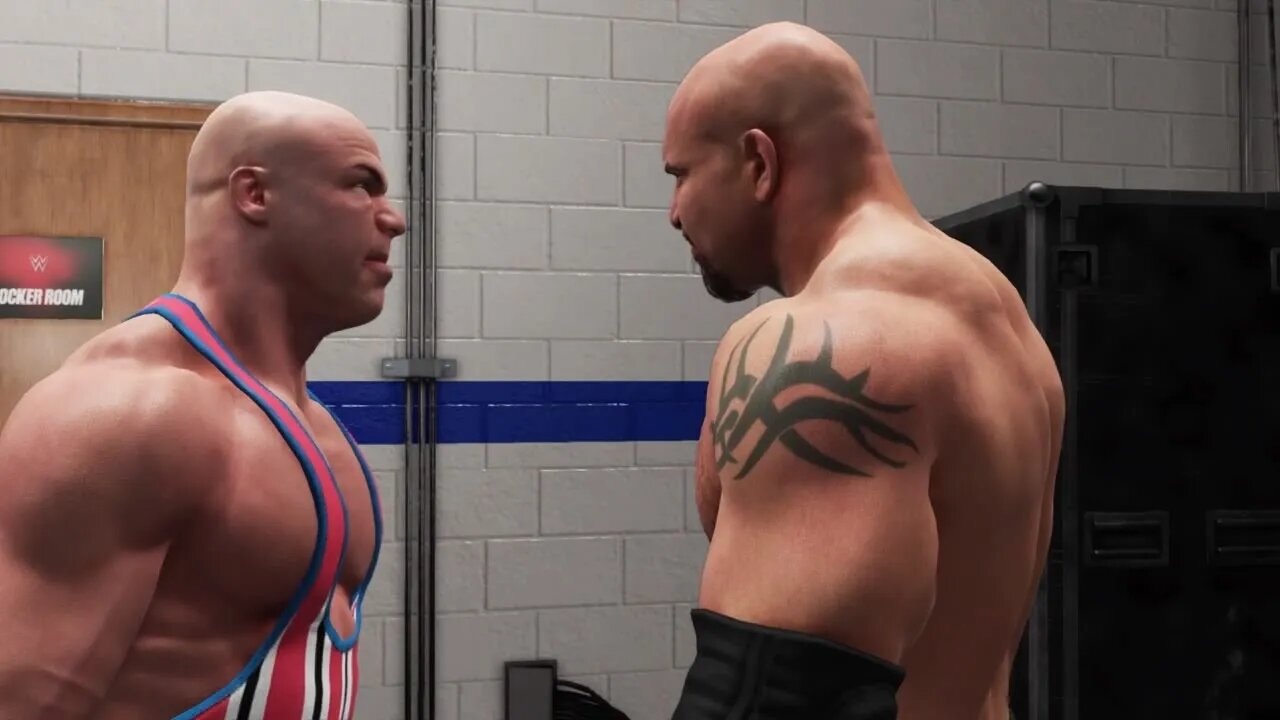 Kurt Angle vs Goldberg backstage fight