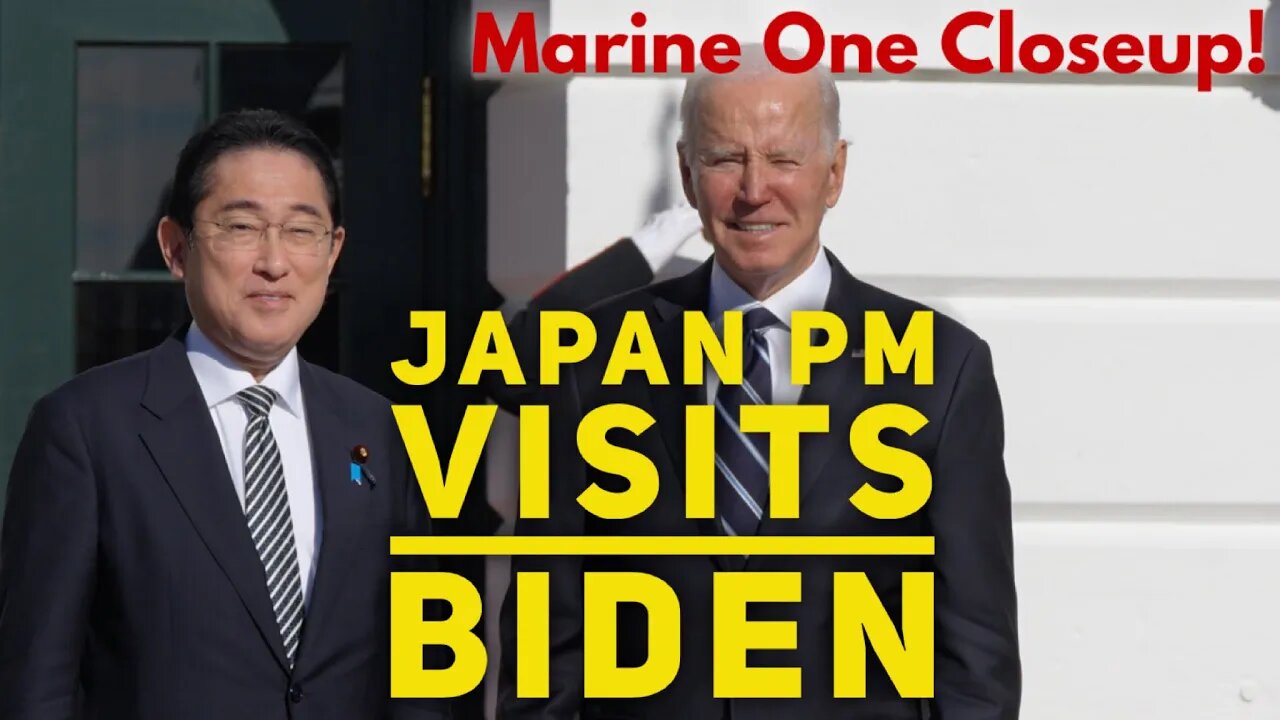 Inside the White House for Japanese Prime Minister Kishida visit with Biden before Marine One lifts.