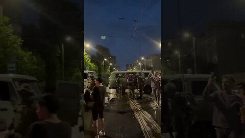 Mercenários de Prigozhin em Rostov comemorando o fim da tentativa de golpe de estado na Rússia.#news