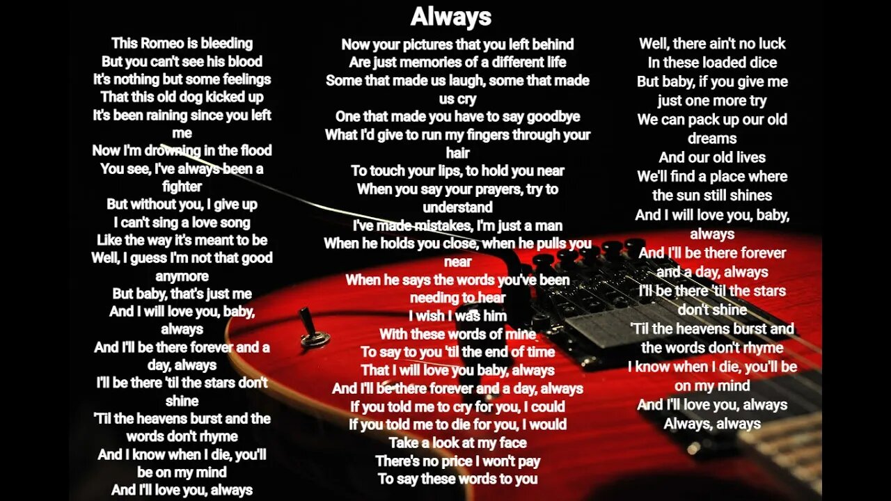 Bon Jovi-Always - Bon Jovi lyrics [HQ]