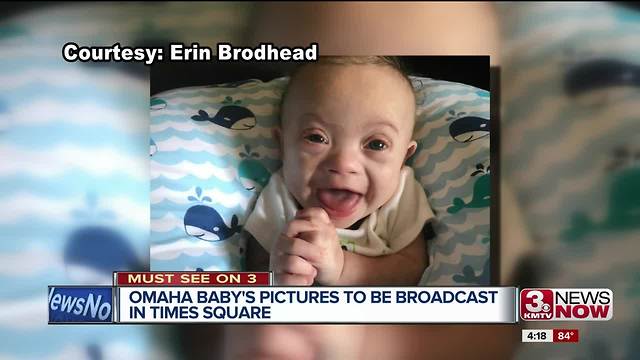 Omaha baby to appear on Times Square big screens