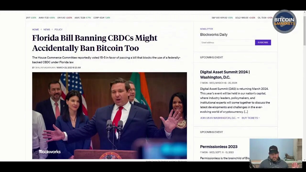 Florida Bans CBDCs, New #Bitcoin Banks Already - 3/29/23