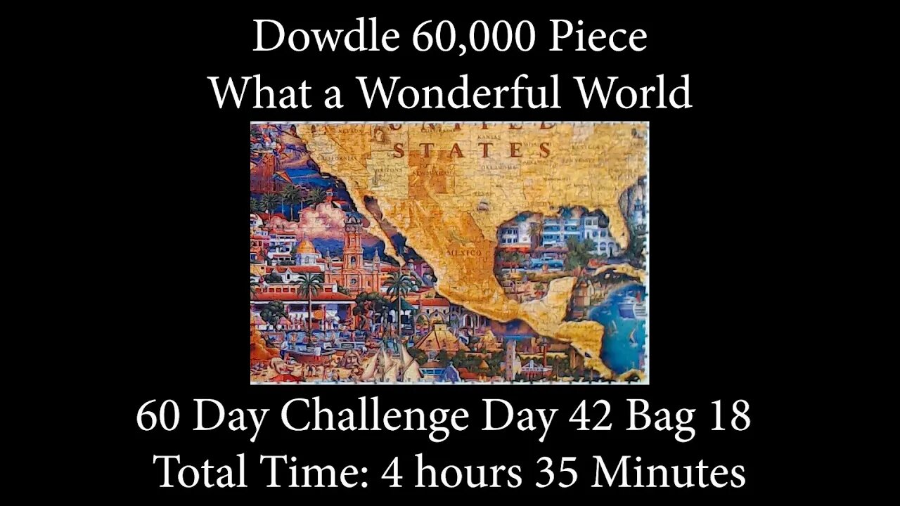 60,000 Piece Challenge What a Wonderful World Jigsaw Puzzle Time Lapse - Day 42 Bag 18!