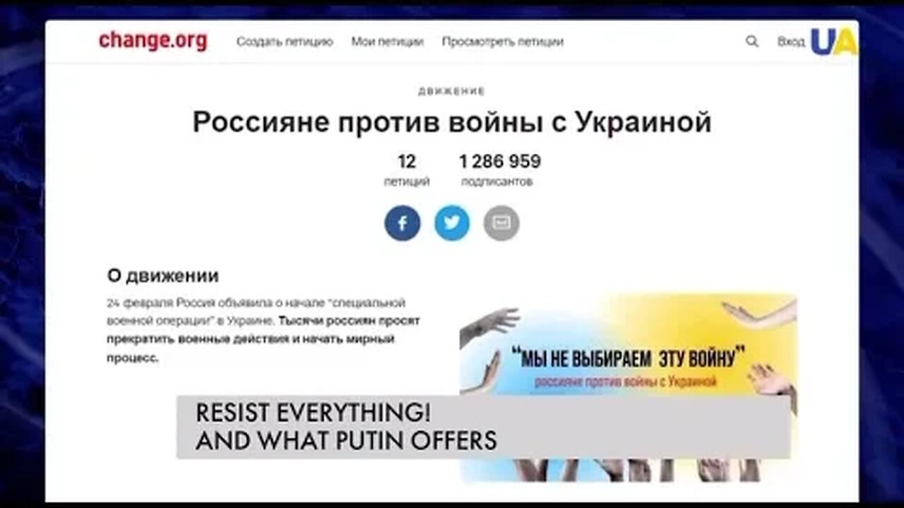 Russian citizens protesting the war