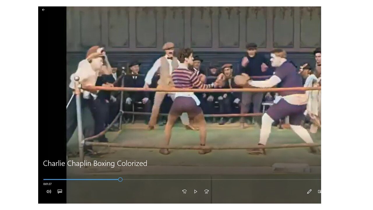 Charlie Chaplin Boxing Colorized