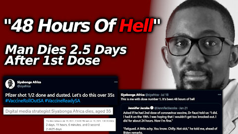 RIP Siyabonga Africa : Man Tweets He's Been Suffering For 2 Days After 1st Dose, Dies Soon After