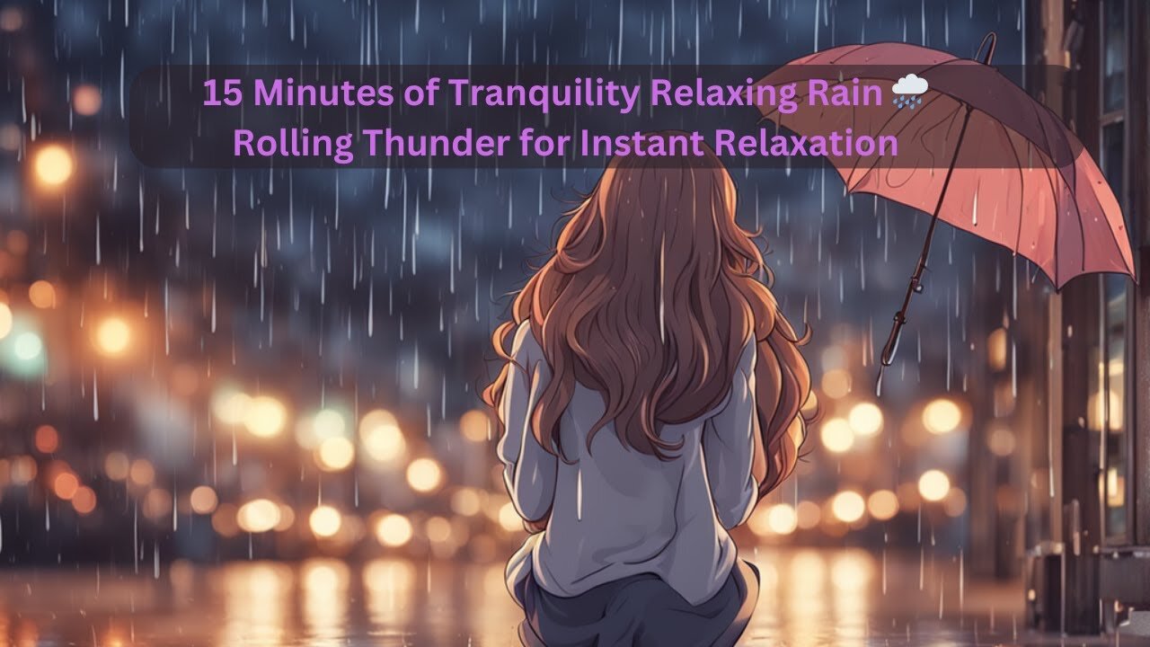 15 Minutes of Tranquility Relaxing Rain 🌧️ Rolling Thunder for Instant Relaxation #rain #music