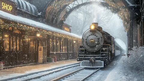 🚂☃️🎄Elegant Christmas Jazz Music to Relax - Train Station Coffee Shop