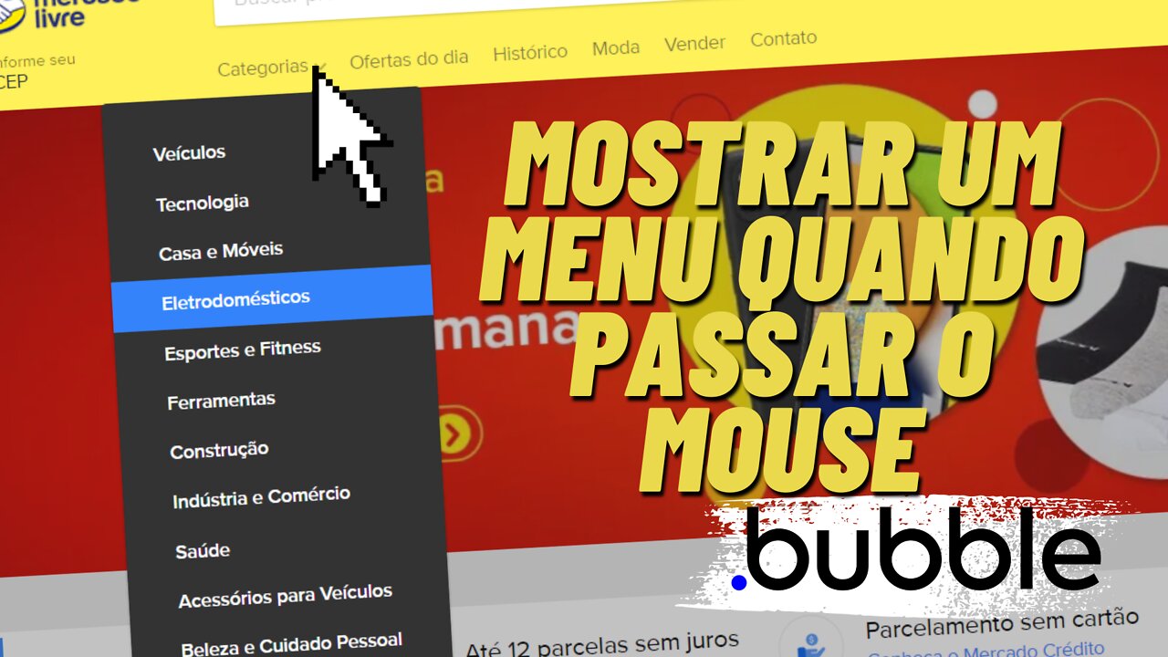 Como mostrar um GRUPO FOCUS com HOVER no Bubble | Submenu com HOVER ACTION