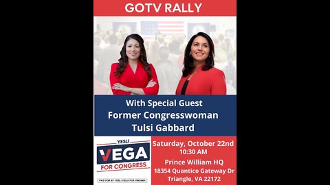 10/22/22 Yeslie Vega and Tulsi Gabbard Speech at Triangle Va Rally