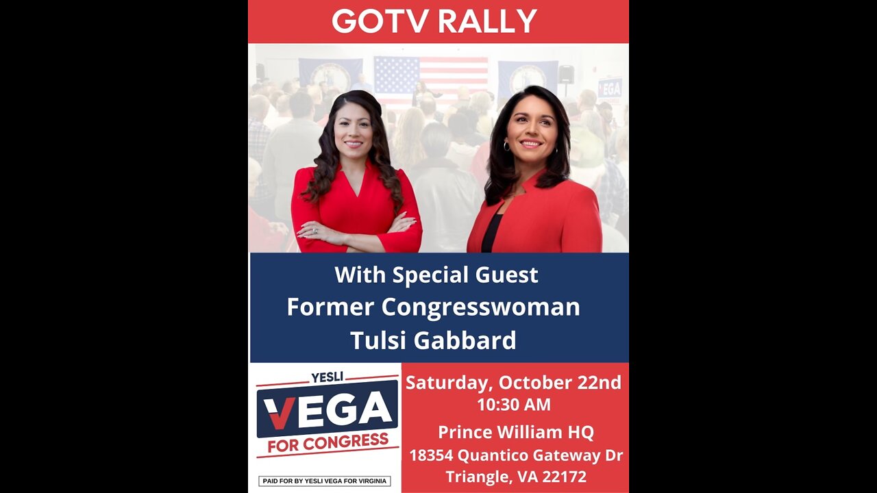 10/22/22 Yeslie Vega and Tulsi Gabbard Speech at Triangle Va Rally