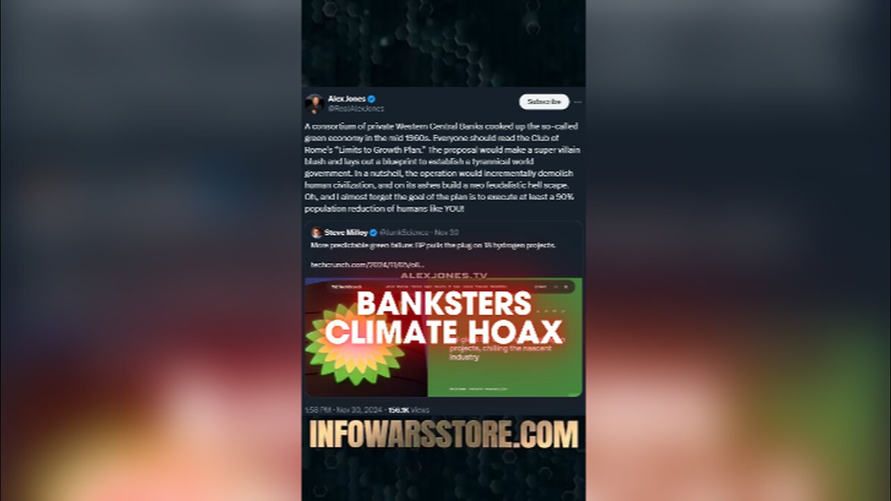 Banksters Created Climate Hoax - Alex Jones on X