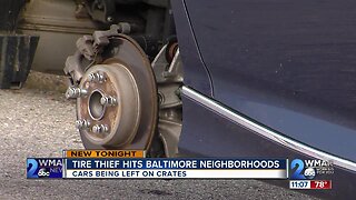 Tire thief hits Baltimore neighborhoods