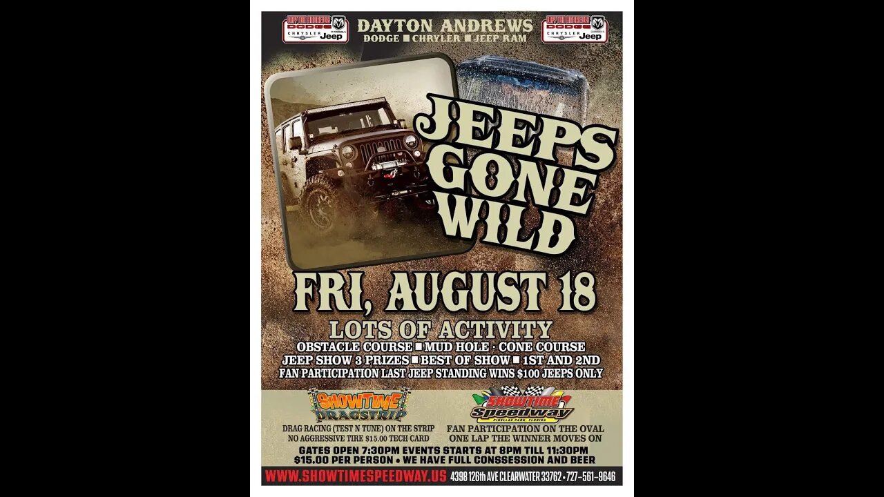 LIVE: Drag Racing - Jeeps Gone Wild @ ShowTime Dragstrip 8.18.23