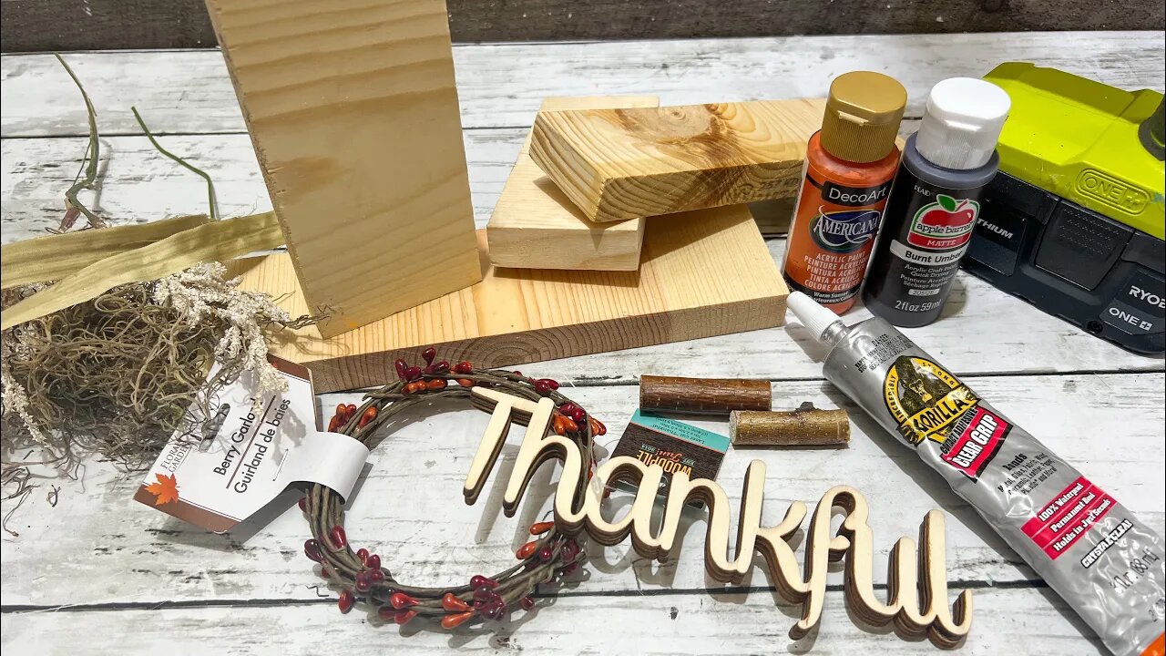 Thankful Pumpkin Shelf Sitter || Using Scrap Wood [ Just 1 Easy DIY ]