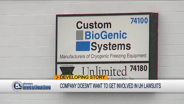 Company that manufactured storage tank in UH fertility clinic error responds to subpoena