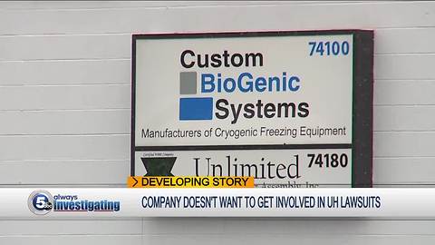 Company that manufactured storage tank in UH fertility clinic error responds to subpoena